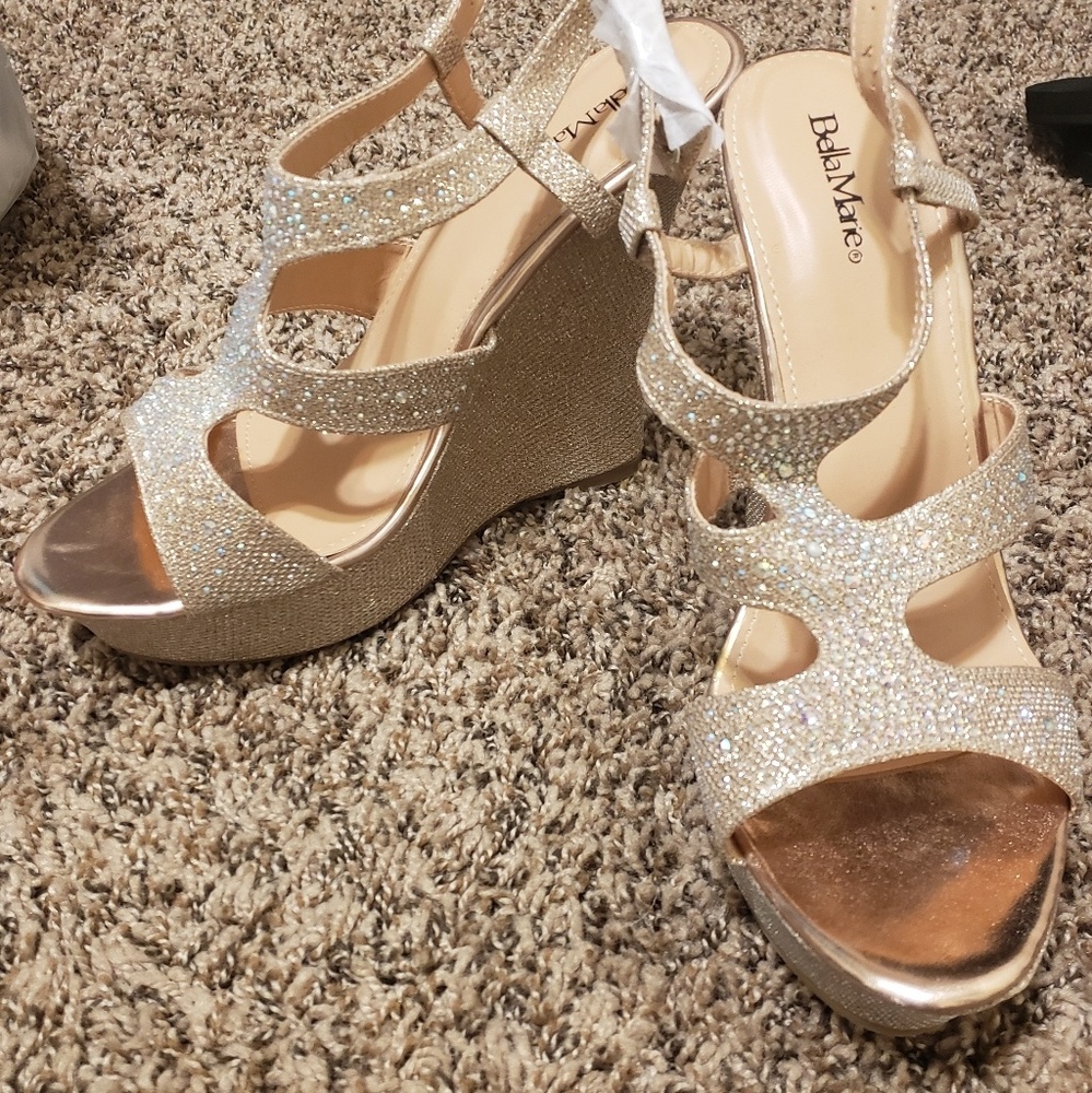Champagne glitter Wedges